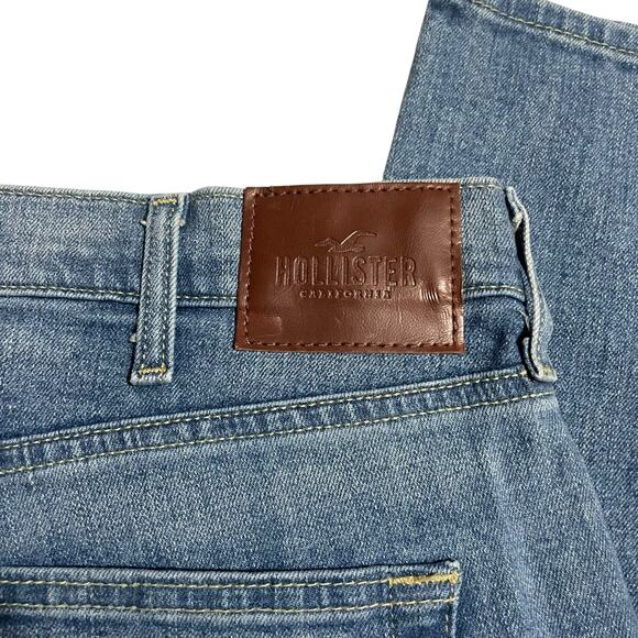 Hollister Mens Jeans Size 36 Classic Straight Leg Epic Flex Light Wash Zip Fly - Picture 6 of 12